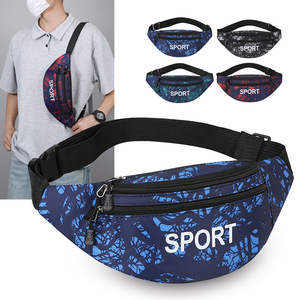 Men's Sport Waist Bag Nylon Crossbody Outdoor Portable <b>Chest</b> Bag Large Capacity Letter Pattern Blue Red Black Green - Product Image 1