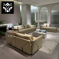 Derniers modèles de canapés sectionnels en velours extensibles de haute qualité, forme en L, 7 places, meubles de salon de luxe