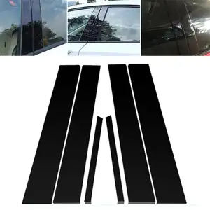 6Pcs Car Window Pillar Posts Cover Trim for Honda Civic 2006-11 Center BC column stickers For Honda Civic 2006-11 Mirror effect