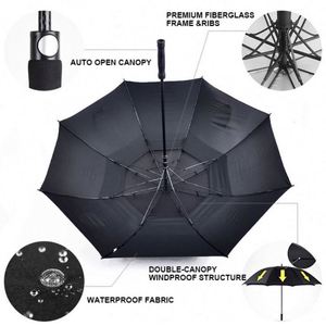 Parapluie promotionnel de marque avec poignée chauffante, parapluie d'hôtel pour hommes avec tissu imperméable - Product Image 3