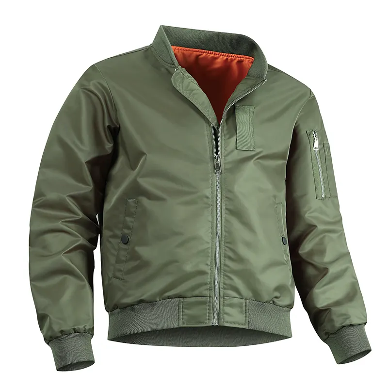 卸売デザイナー春と秋のジャケット快適な服通気性のあるフライトカジュアルコートメンズボンバージャケット