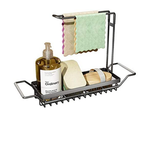 Metal Telescopic over Sink Storage Rack for Sponge Dish Brush Soap Drying Holder Sink Caddy Organizer Expandable drain rack