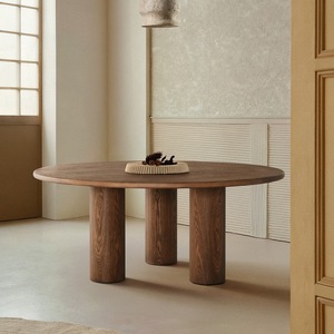 Sang trọng tro gỗ Veneer 8 chỗ ngồi bàn ăn lớn hiện đại Thiết kế tối giản bàn ăn bằng gỗ - Product Image 1