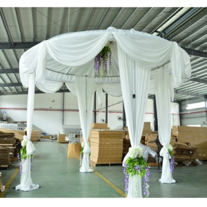 Aluminium Adjustable <b>Curtain</b> Kits Silver Velvet/<b>Chiffon</b> Backdrop Pipe and Drape for Party Event Decor - Product Image 6
