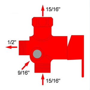 7/8 ''nước nóng và lạnh Brass vòi diverter Mixer TEE van <span class=keywords><strong>Adapter</strong></span> cho phòng tắm bồn rửa và nhà vệ sinh - Product Image 2