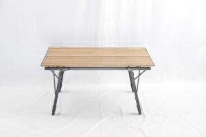 Table de cuisine pliable en bois massif et aluminium, design moderne, réglable en hauteur, pour le camping, les pique-niques, durable - Product Image 3