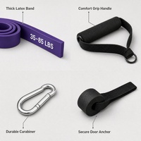 Oferta Especial: Set de Bandas de Resistencia de Látex Natural Directo de Fábrica con Asas, Anclaje para Puerta, Mosquetón y Bolsa de Almacenamiento para Entrenamiento en Casa