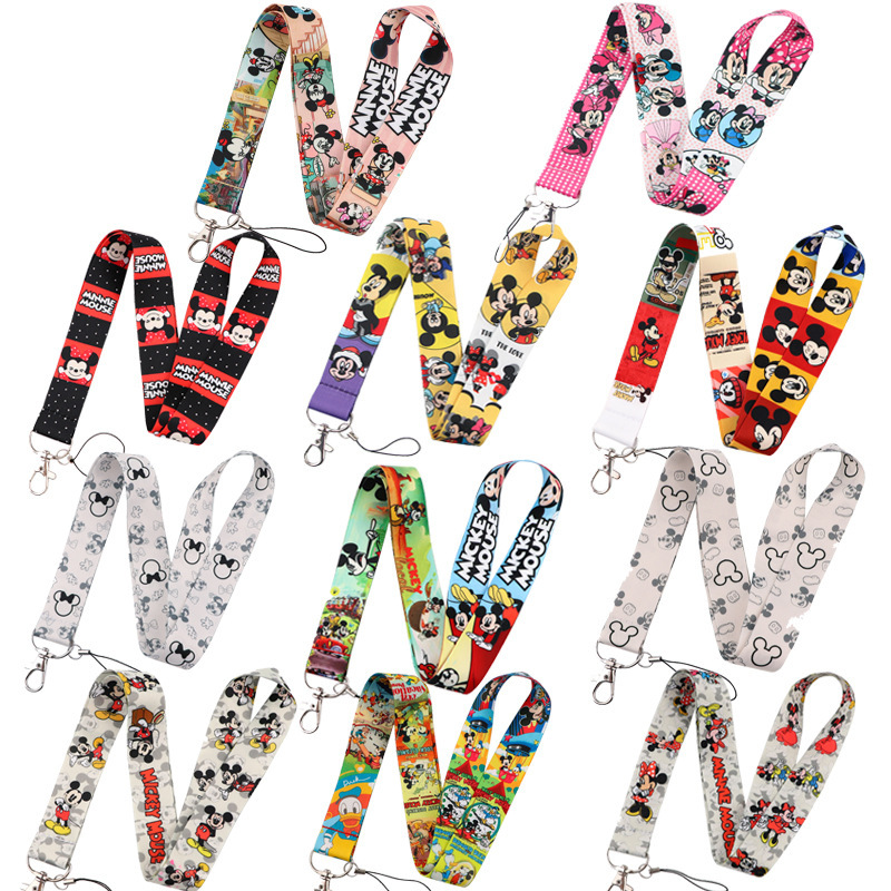 Lovely Cartoon Bow Mouse Lanyards Gifts High Quality ID Card Hanging Mobile Phone Anti-Lost Neck Lanyard Wholesale Accessories