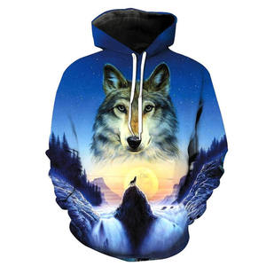 Sudadera con Capucha Estampada en 3D con Diseño de Lobo, Sudadera Unisex con Capucha de Forro Polar para Invierno, Ropa Urbana con Gráficos Personalizados - Product Image 4
