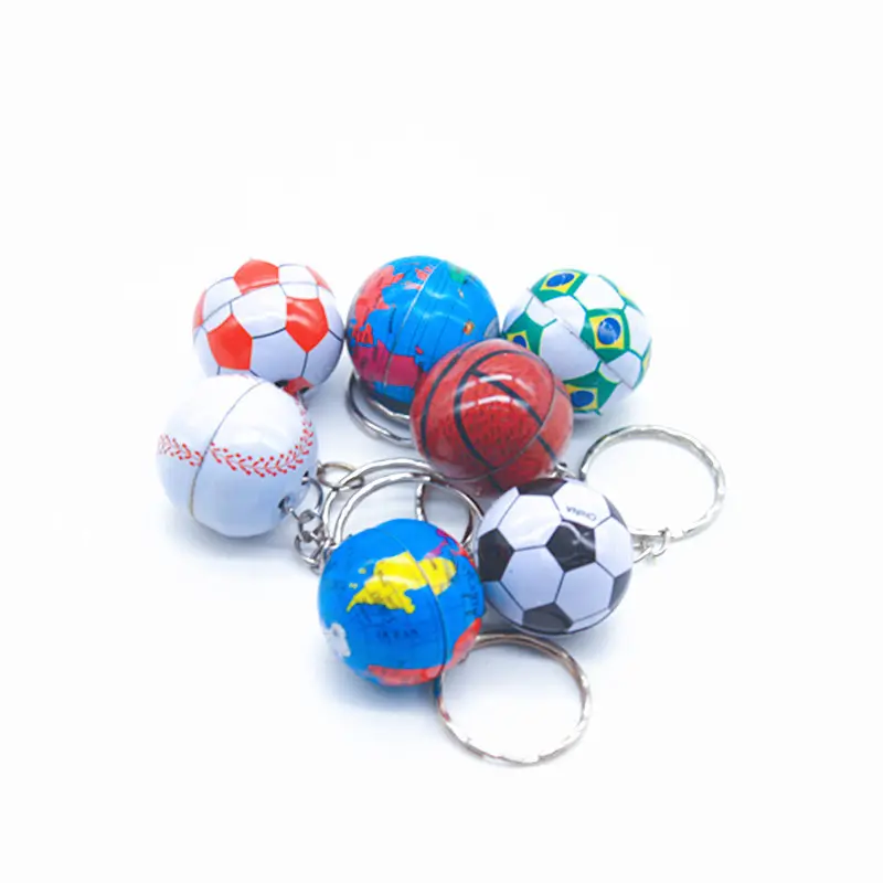 Nieuwe Stijl Tennis Honkbal Golf Volleybal Basketbal Bal Aarde 3d Schattige Mini Size Plastic Sleutelhanger