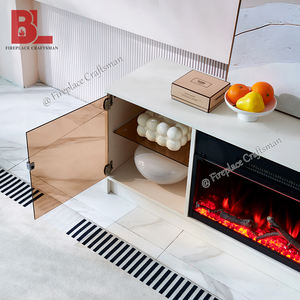 Modern Wood Long Large White 63 Inch Storage <strong>Fire</strong> Place <strong>Electric</strong> Fireplace Led <strong>TV</strong> <strong>Stand</strong> With Fireplace - Product Image 5