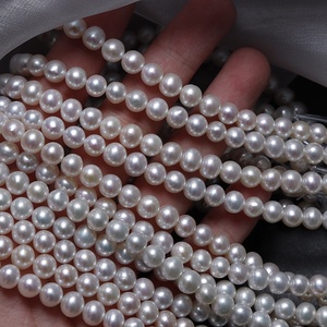 6mm Vòng tự nhiên nước ngọt Ngọc Trai Tự Làm Vòng Cổ Vòng tay trang sức hạt vật liệu bán buôn - Product Image 1