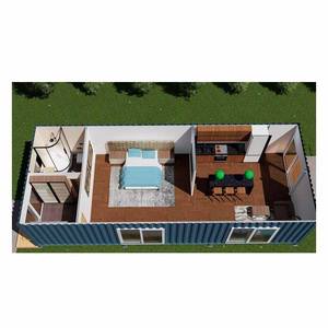 Grande maison conteneur moderne respirante en panneaux sandwich |   <span class=keywords><strong>Plan</strong></span> de maison autonome assemblé pour utilisation en sous-sol de cantine scolaire - Product Image 2