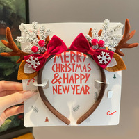 Nouvelle Pince à Cheveux en Résine Plastique Faite à la Main, Style Forêt de Noël, Tête de Renne avec Boissons Rouges, Mignonne pour Filles, Femmes et Adultes