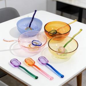 Bol à dessert et salade double transparent en verre borosilicate haute résistance, plat isolant pour légumes et fruits, soupière jetable - Product Image 3