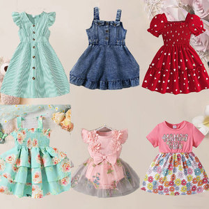 High Quality Wholesale Latest Children Dress Designs Used <b>Clothes</b> Summer Ropa De Bebe, Random Delivery Dress for Children - Product Image 3