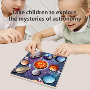 Puzzle del Sistema Solare in Legno, Gioco Educativo Montessori con 8 Pianeti, Gioco di Abbinamento Astronomico per Bambini - Product Image 4