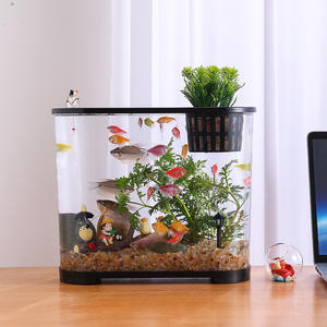 Nuevo modelo de tanque de peces dorados, Acuario de escritorio, vidrio de imitación transparente para espacios pequeños medianos para el hogar, sala de estar - Product Image 4