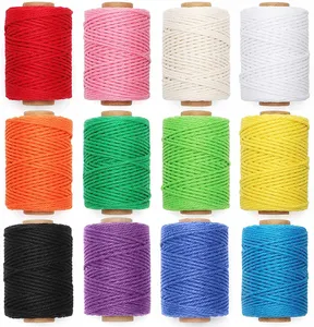 Colore su misura di colore naturale 2mm-20mm sfuso cotone corda filo di Macramee Garn Corde Coton macramè