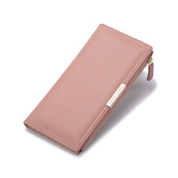 Dompet Klasik Murah untuk Wanita, Dompet Kartu Kredit Kulit Vegan, Kapasitas Besar, Dompet Wanita Panjang