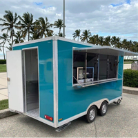 Vente flash : Remorque de cuisine mobile orange entièrement équipée pour poulet, sushis, hot-dogs, camion de restauration rapide en fibre de verre et aluminium durable