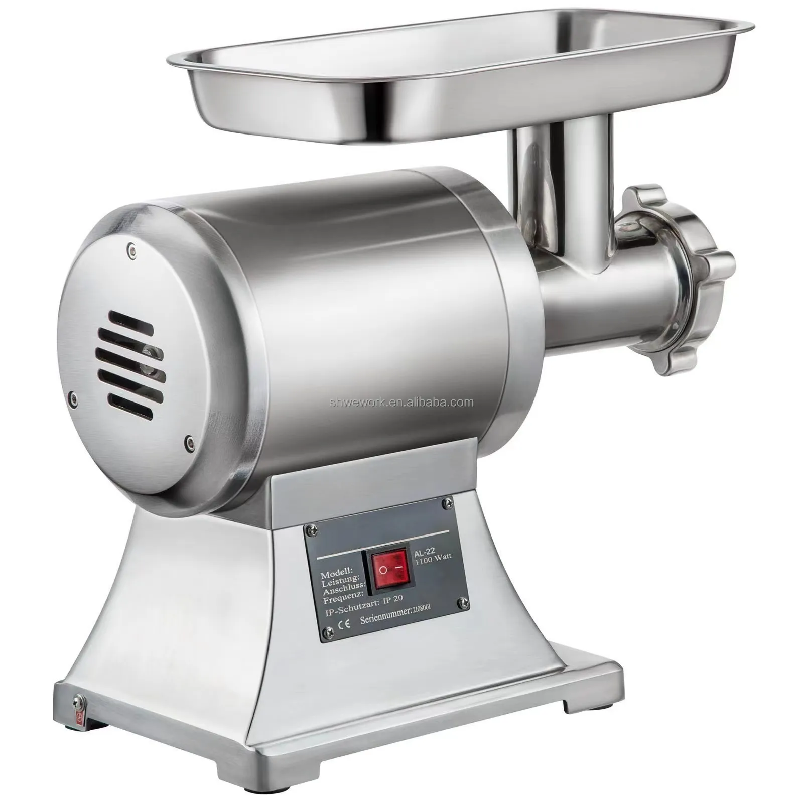 WeWork-Máquina de cortar carne de acero inoxidable para el hogar, para uso en la cocina, picadoras de carne de acero inoxidable con máquina para embutir salchichas