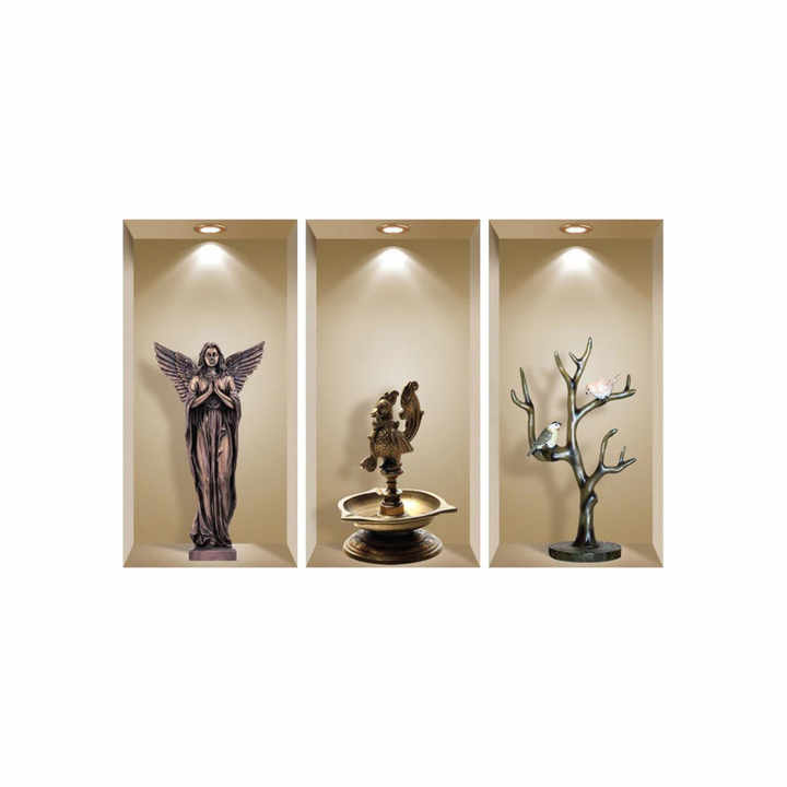Set of Three HMS Boa Faux Niche 3D Peel and Stick Wall Decals