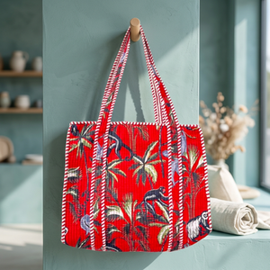 Bolsas de Almacenamiento Acolchadas 100% Algodón, Estampadas a Mano, Estilo Campestre Francés, Gran Capacidad, Hechas a Mano - Product Image 3