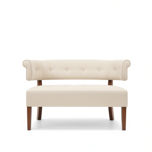 Banco tapizado de poliéster color beige neutro Jared Sky para dormitorio - Product Image 1