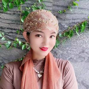 Elegant floral headband, new rose elastic headscarf, fashionable African head wrap, elegant ethnic <b>hat</b> - Product Image 1