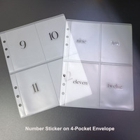 Carpeta de PVC Gruesa A5 al por Mayor, con Logotipo Personalizado, 4 Bolsillos, Insertos Transparentes de PVC, Organizador de Ahorro de Dinero, Sobres