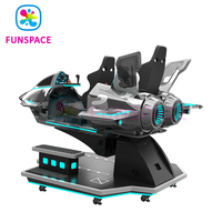 Funspace Factory, venta al por mayor, parque temático de entretenimiento, funciona con monedas, 2 asientos, simulador de avión Vr, máquina de juego de disparos