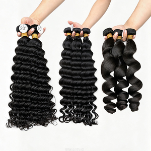 ผมแท้ 100% แบบเป็นมัด ขนาด 12-24 นิ้ว สีดำธรรมชาติ เนียนนุ่ม เงางาม ผมต่อแบบเวฟหลากหลายสไตล์ - Product Image 1