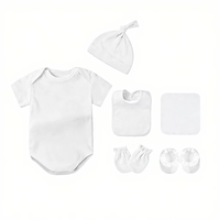 Personalizado recién nacido fabricante de ropa de bebé mono de algodón + sombreros + babero Unisex 6 uds conjuntos de ropa de bebé de manga corta mamelucos de bebé