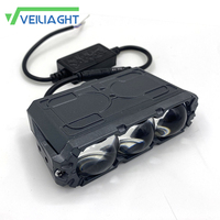 Precio de fábrica: Proyector de luz LED de 3 lentes para parrilla, luz alta/baja, lámpara frontal universal para coche, adaptación/actualización 10-30V