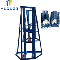 YILI Support de dévidage de câble robuste 10 tonnes, à double freinage, hydraulique, avec élévateur de tambour large en acier soudé, pour usage industriel