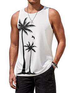 Camisetas sin mangas de verano para hombre, estilo tropical, con estampado de palmeras, ecológicas, de secado rápido, para pedidos al por mayor - Product Image 2