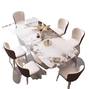 أثاث فاخر حديث من الفولاذ الكربوني طقم رخامي من أعلى الأحجار أثاث فاخر ثابت للفلل والشقق المنزلية والمطاعم والفنادق - Product Image 4