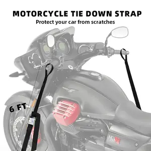 550kg 1-Inch Motorcycle Top Case Handle Strap Motorcycle Tie-Down Straps With S Hooks