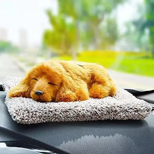 Car Ornament Dog Decor Plush Dogs Simulation Sleeping Dog Toy Bamboo Charcoal Bag Fresh Air Smell Remover