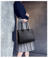 Sac pour ordinateur portable pour femmes, en cuir PU, imperméable, sacoche de bureau, grand sac à main, sac à bandoulière, automne-hiver