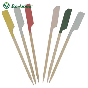 100% Natural Bamboo Paddle BBQ Pick Skewers