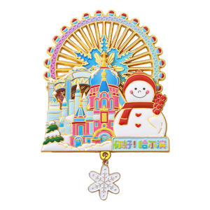 Aimants de réfrigérateur personnalisés en métal émaillé souple, motif dessin animé mignon, sur le thème des attractions touristiques, personnalisation d'aimants de réfrigérateur - Product Image 1