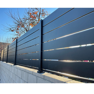 Clôture en aluminium sur mesure semi-privée pour extérieur, sécurité domestique, lames horizontales en métal, clôture de patio - Product Image 5