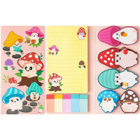Juego de Notas Adhesivas Kawaii, Papel de Arte de Cartón, Papel Kraft Recubierto Offset, Bloc de Notas, Marcador de Páginas
