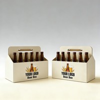 Boîte à vin en carton d'impression numérique 2/4/6/8/10 packs, transporteur de bière portable en gros, le moins cher