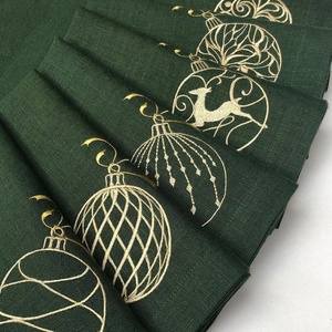 Christmas Embroidered <b>Linen</b> <b>Cloth</b> Napkins for Hotel Pure <b>Linen</b> Placemat Natural Organic <b>Table</b> <b>Linen</b> for Festival Home Party - Product Image 1