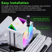 SNOWMAN ARGB CPU kipas pendingin, pipa pendingin dengan lampu RGB dapat disesuaikan, kipas pendingin untuk Intel PC Gaming kustom