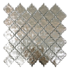 Bạc mạ sáng gạch thủy tinh khảm phong cách Arabic vàng và đỏ hỗn hợp màu tường đánh bóng pha lê long lanh tường khảm gạch - Product Image 1