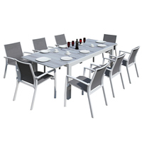 Wangkt — table de jardin d'extérieur en aluminium, extensible, pour terrasse d'hôtel